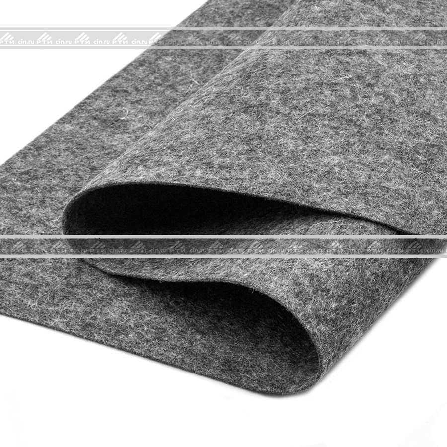 Войлок технический 5 мм (шир.~800мм * дл.~1800мм), Полугрубошерстный для сальников (ППрА), Вес~2.8кг