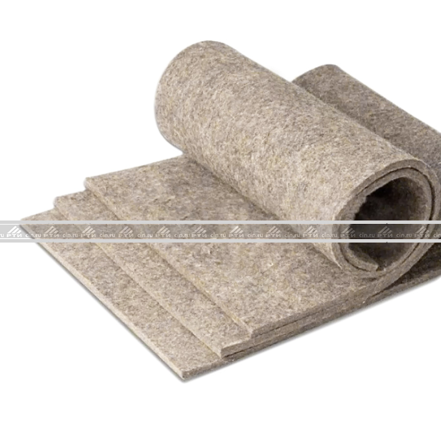 Войлок технический 20 мм (шир.700мм * дл.~1800мм), Тонкошерстный для сальников (ТС), Вес~8кг