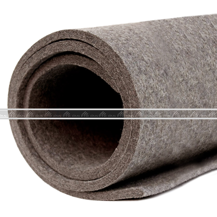 Войлок технический 15 мм (шир.800мм * дл.~1800мм), Полугрубошерстный для сальников (ПС), Вес~8,8кг