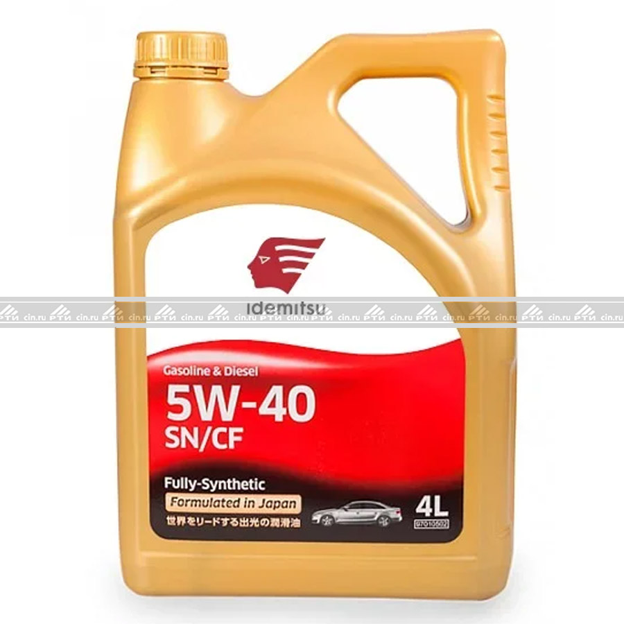 Масло моторное IDEMITSU 5W40 SN GF-5 (пластик) синт 4л Масло моторное IDEMITSU 5W40 SN GF-5 (пластик) синт 4л