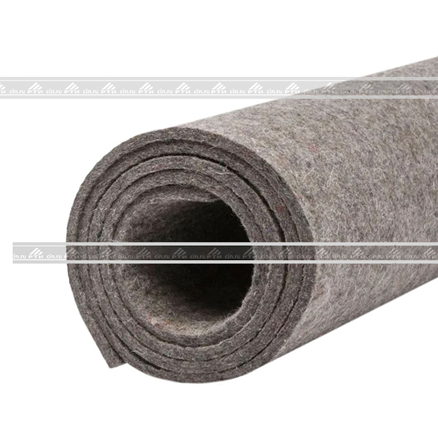 Войлок технический 6 мм (шир.~800мм * дл.~1800мм), Полугрубошерстный для прокладок (ППрА), Вес~3.3кг