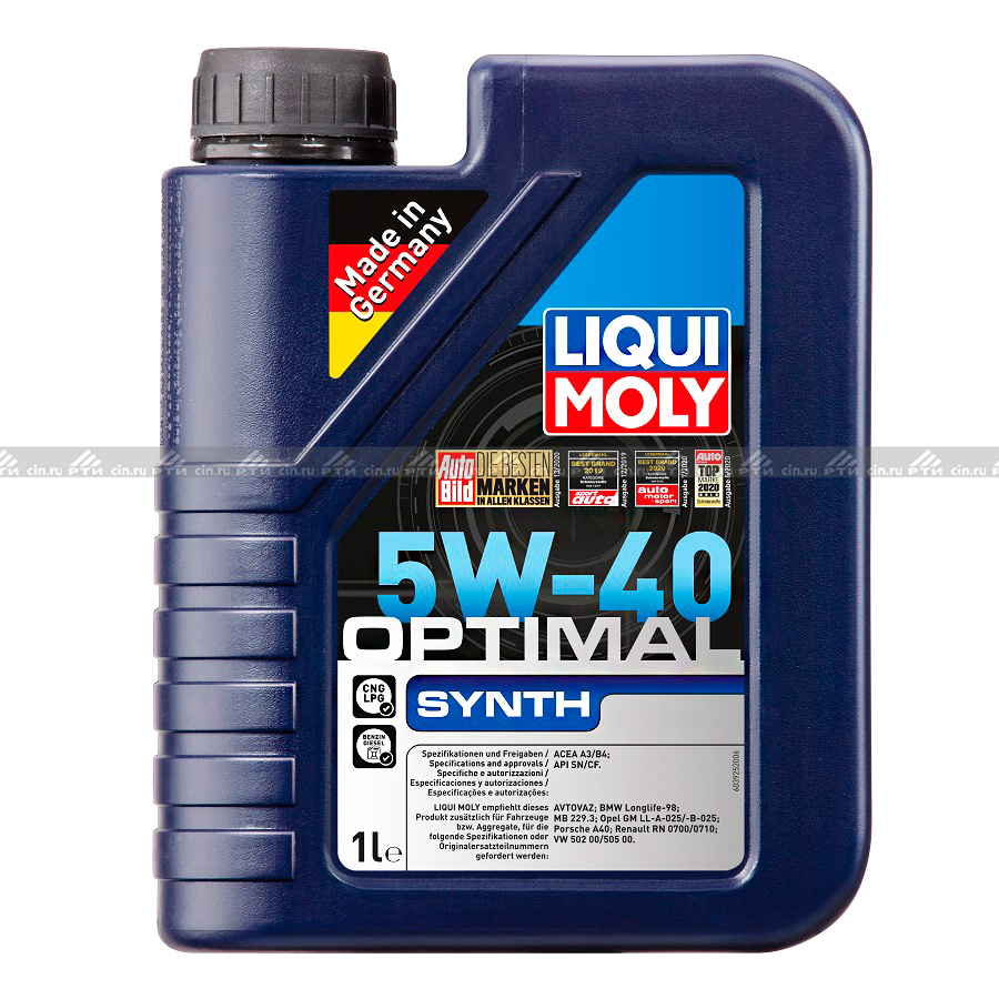Масло моторное LIQUI MOLY Optimal Synth 5W40 синт. 1л LM3925 Масло моторное LIQUI MOLY Optimal Synth 5W40 синт. 1л LM3925